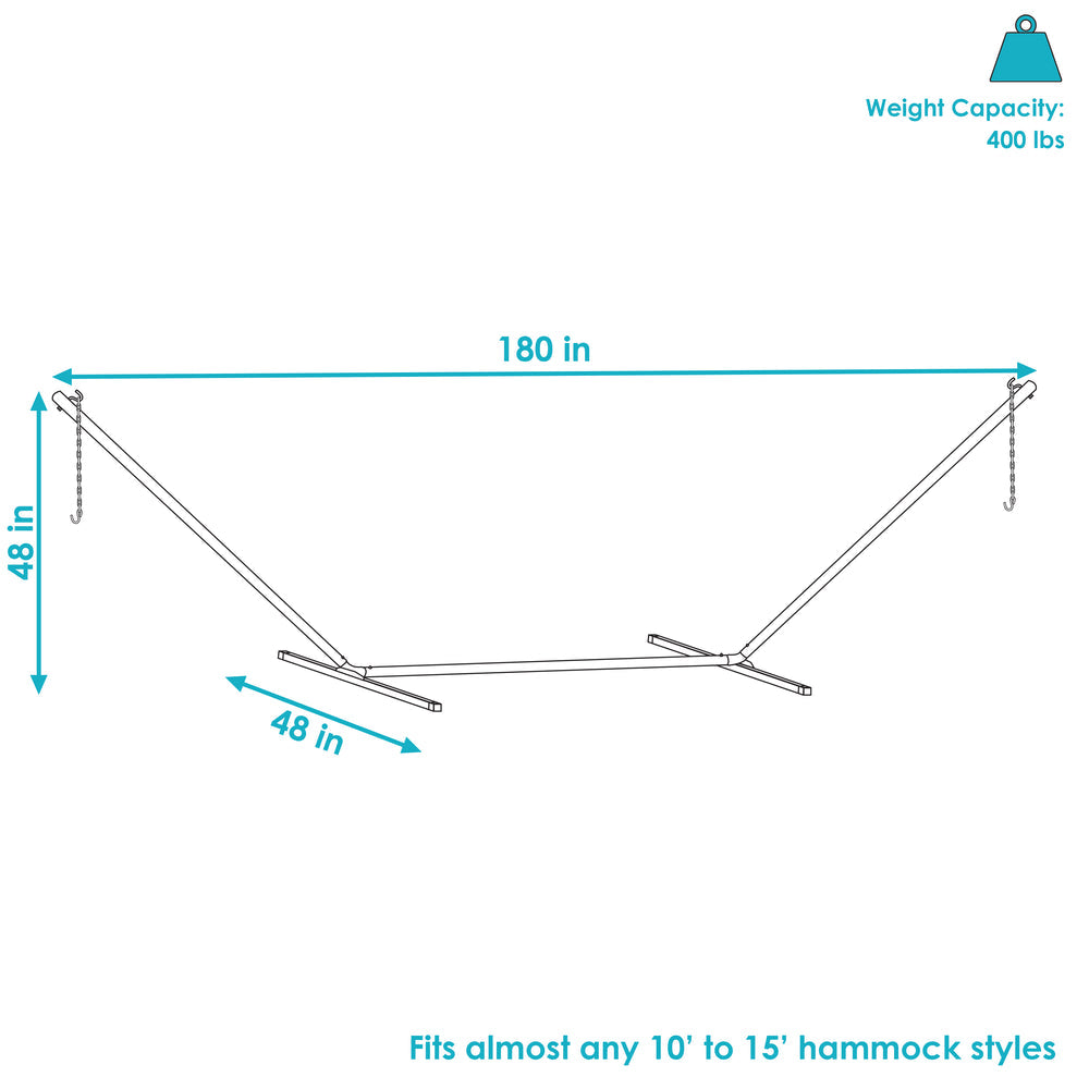 Heavy-Duty Steel Hammock Stand 15ft Black detail
