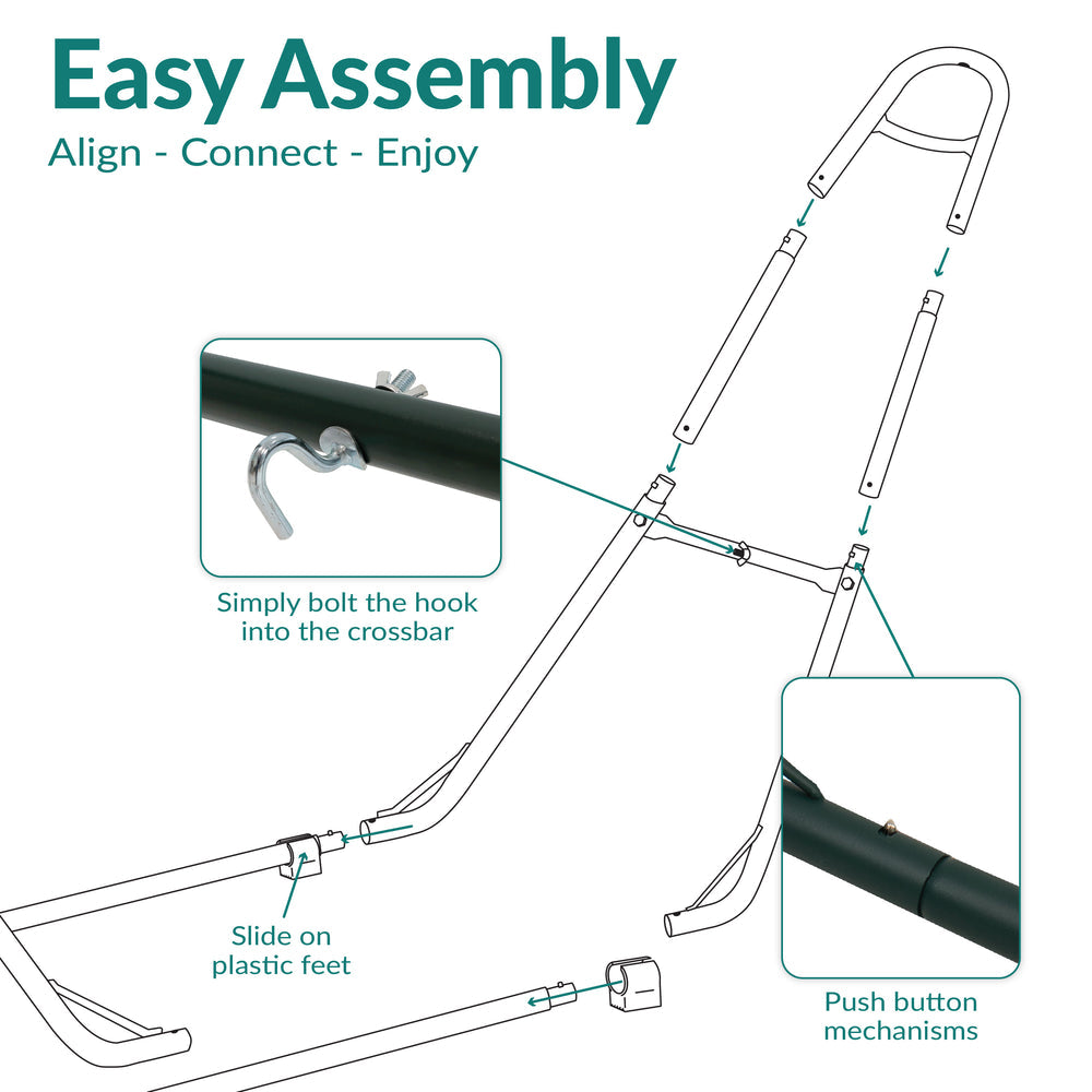 Universal Multi-Use Heavy-Duty Hammock Stand Green detail