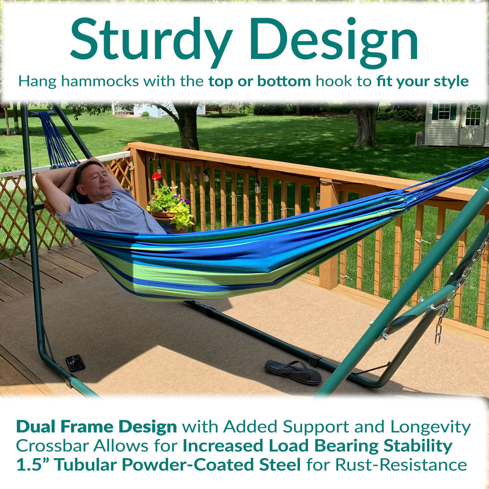 Universal Multi-Use Heavy-Duty Hammock Stand Green detail