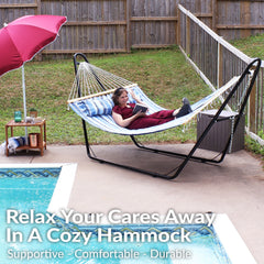 Cushioned Comfort Double Quilted Hammock with Pillow