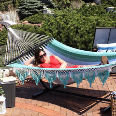 Double Woven Hammock with Spreader Bars