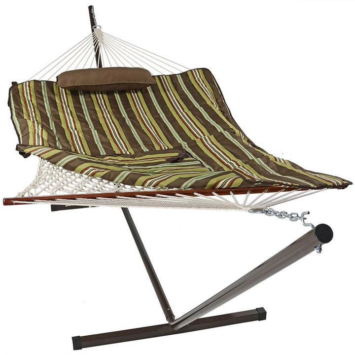 Rope Hammock Stand Pad Pillow Desert Stripe detail