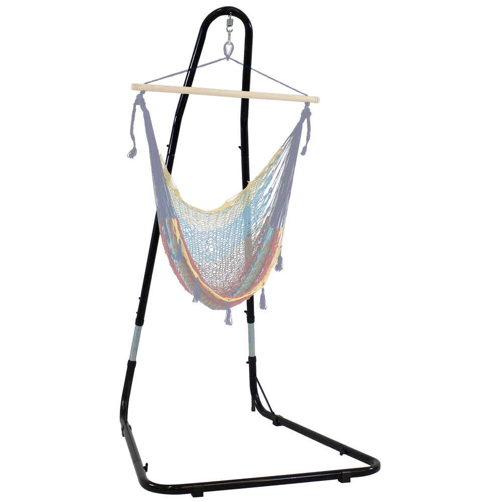Adjustable Heavy-Duty Hammock Chair Stand Black detail