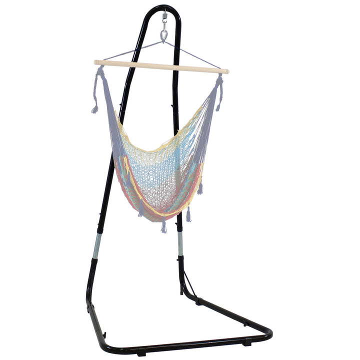 Adjustable Heavy-Duty Hammock Chair Stand Black detail