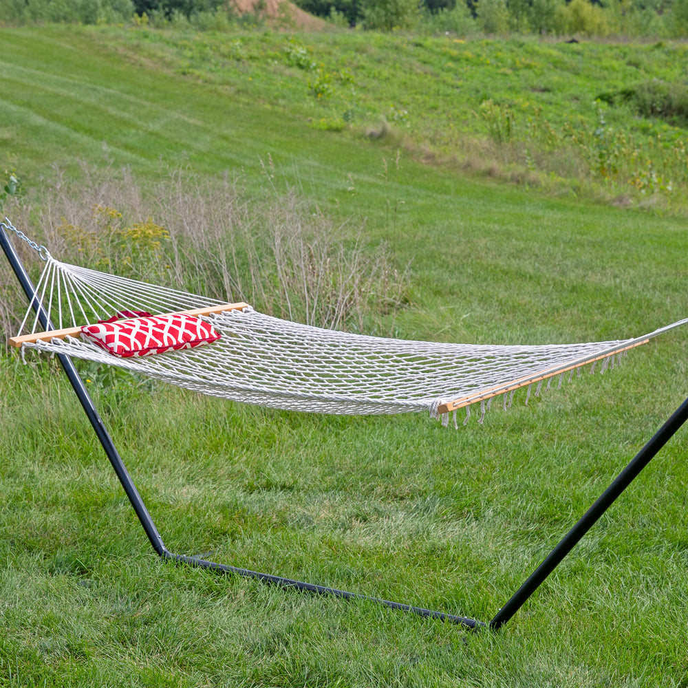 Rope Hammock Stand Pad Pillow Royal Red dimensions