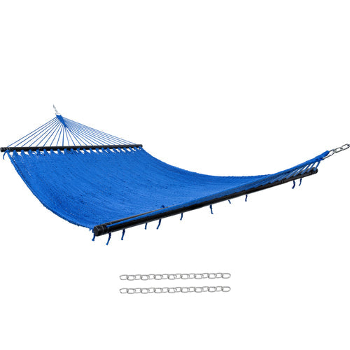 Sunnydaze Large Polyester Rope Hammock Blue detail