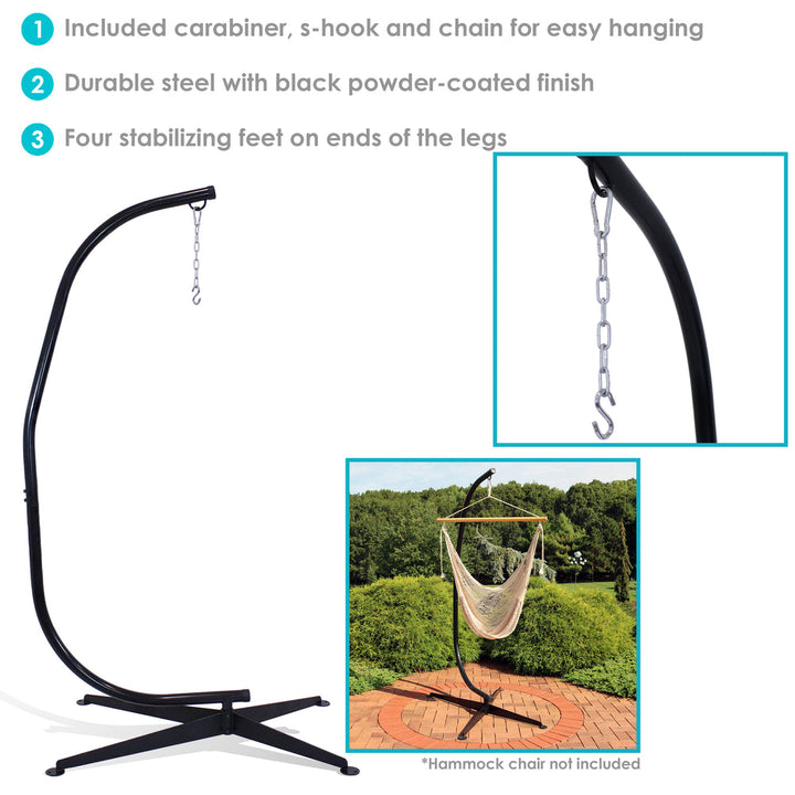 Hanging C-Stand for Hammock Chair Swing Black detail