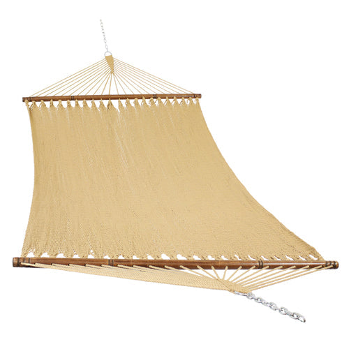 Sunnydaze Large Polyester Rope Hammock Tan detail