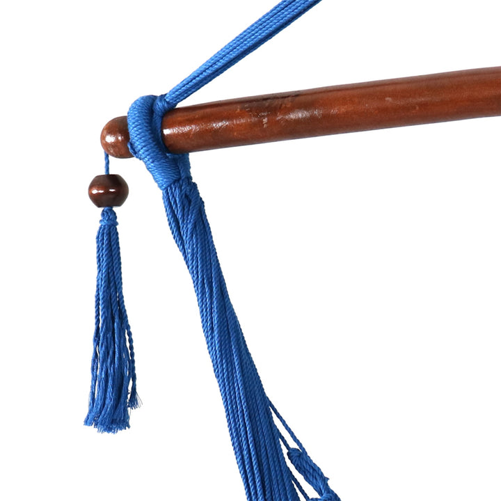 Sunnydaze Caribbean XL Rope Hammock Chair with Adjustable Steel Stand, 300 lb Capacity