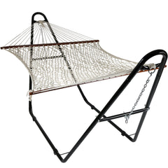 Cotton Comfort Double Rope Hammock with Stand