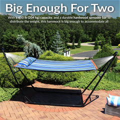 Cushioned Comfort Double Quilted Hammock with Pillow