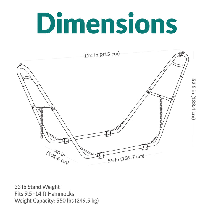 Sunnydaze Universal Heavy-Duty Steel Hammock Stand, 550 lb Capacity