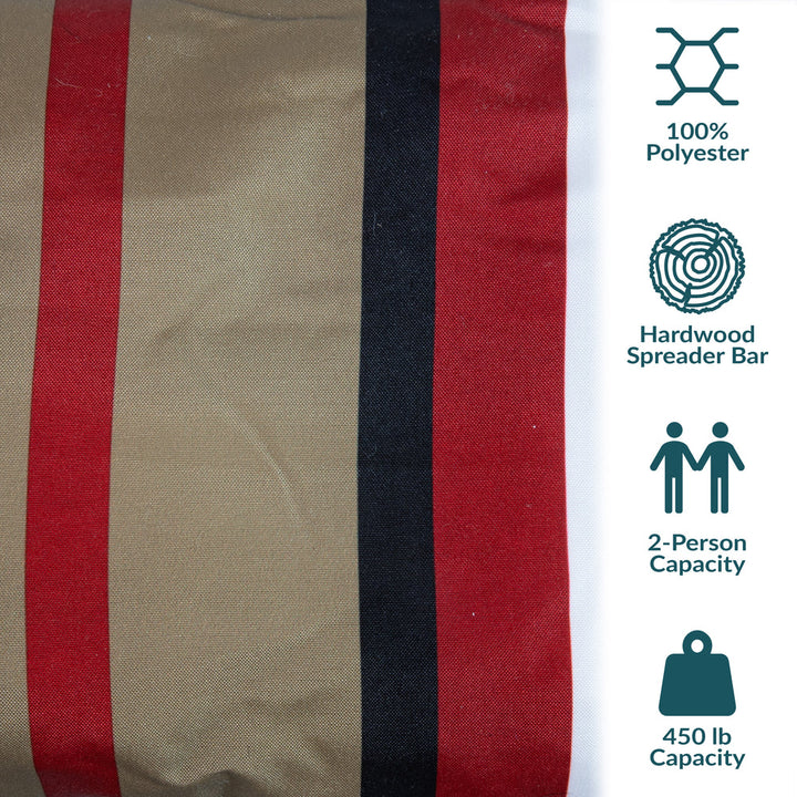 Sunnydaze Extra Large Quilted Hammock Awning Stripe detail