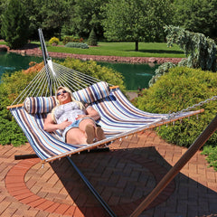 Cushioned Comfort Double Quilted Hammock with Pillow