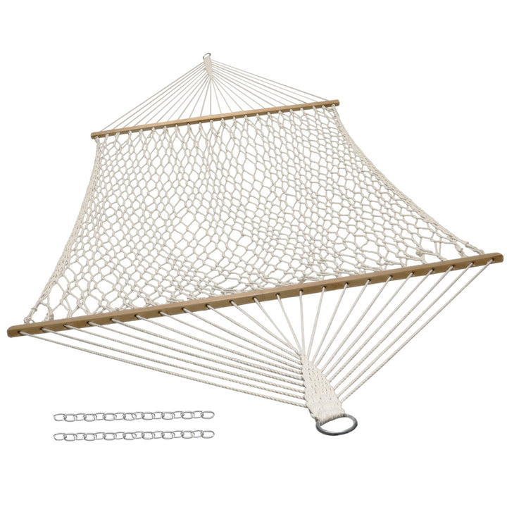 Sunnydaze Cotton Blend Double Rope Hammock with 15&