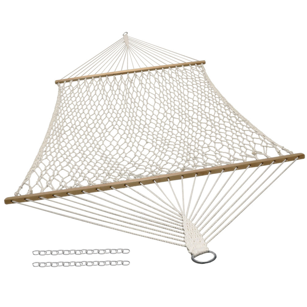 Sunnydaze Double Wide 2-Person Spreader Bar Rope Hammock