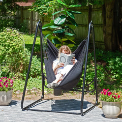 Hammock Chair with A-Frame Stand – Black
