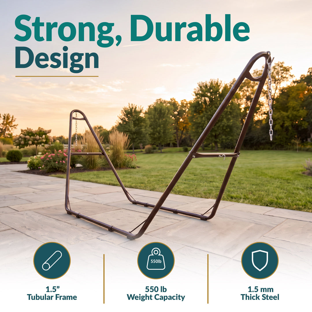 Sunnydaze Universal Heavy-Duty Steel Hammock Stand, 550 lb Capacity