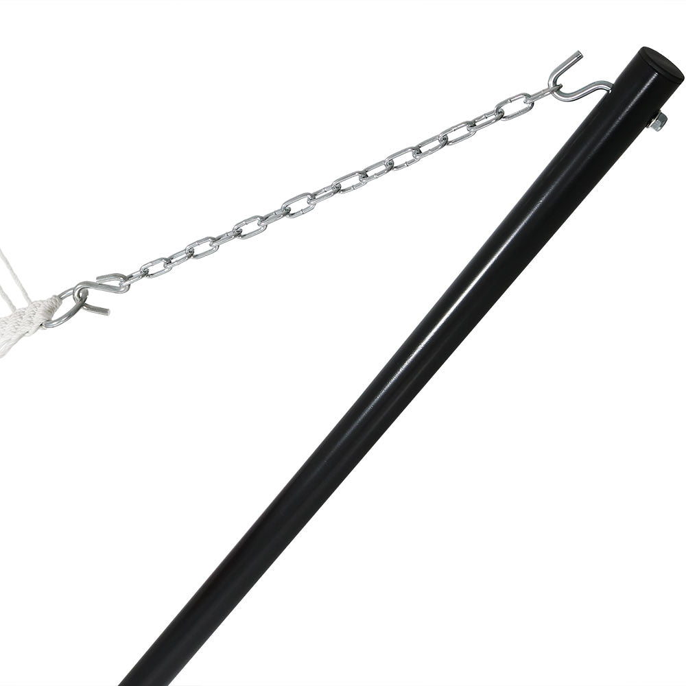 Sunnydaze Quilted Spreader Bar Hammock with Steel Stand, 2-Person, 350 lb Capacity