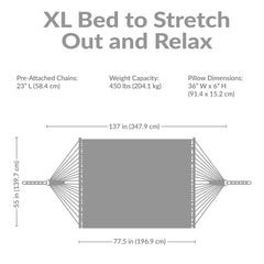 Extra-Large Double Quilted Hammock with Pillow