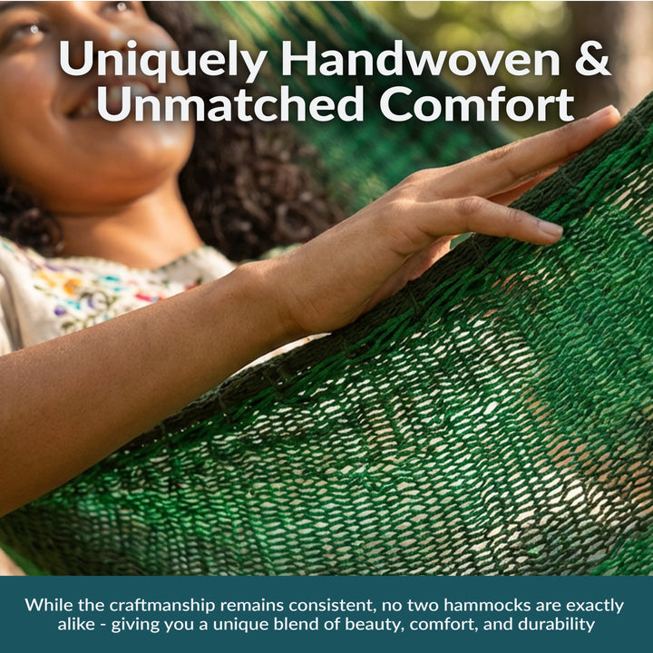 Sunnydaze Handwoven Family-Size Mayan Hammock, Cotton Blend, 625 lb Capacity