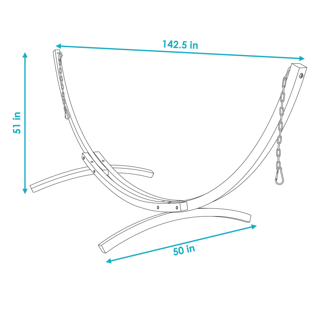 Sunnydaze Curved Larch Wood Hammock Stand, 12&