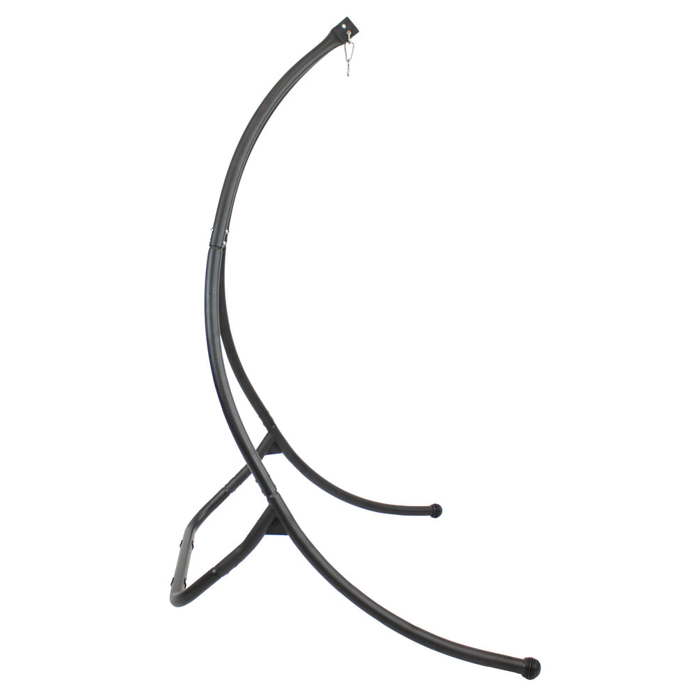 Curved Steel Hammock Chair Stand 84 inch Black detail