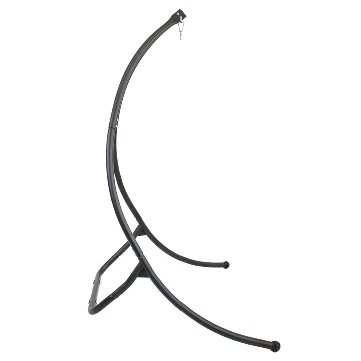 Curved Steel Hammock Chair Stand 84 inch Black detail
