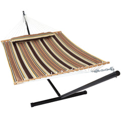Cushioned Comfort Double Quilted Hammock with Stand