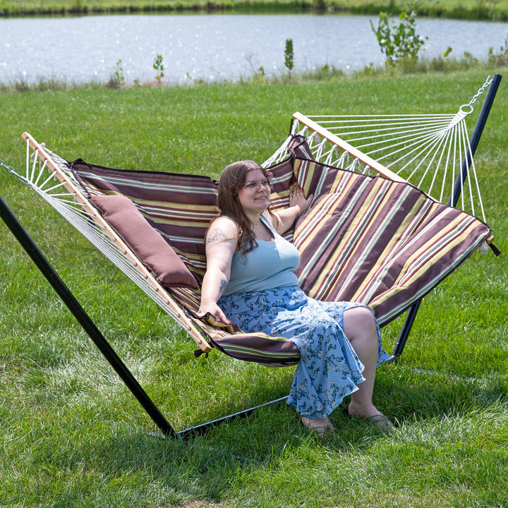 Rope Hammock Stand Pad Pillow Desert Stripe dimensions