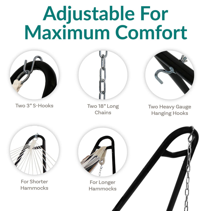 Universal Multi-Use Heavy-Duty Hammock Stand Black detail