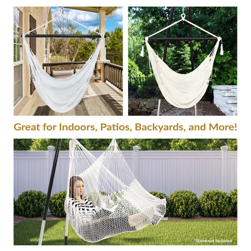 Sunnydaze Caribbean XL Hammock Chair Natural lifestyle