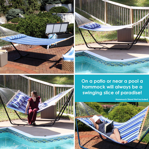 Sunnydaze Quilted Fabric Hammock Catalina Beach detail