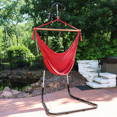 Caribbean XL Rope Hammock Chair with Adjustable Stand