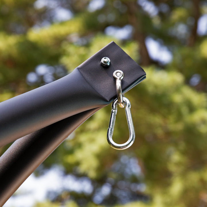 Curved Steel Hammock Chair Stand 84 inch Black detail