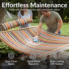 Cushioned Comfort Double Quilted Hammock with Pillow