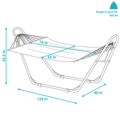 Cushioned Comfort Double Quilted Hammock with Pillow