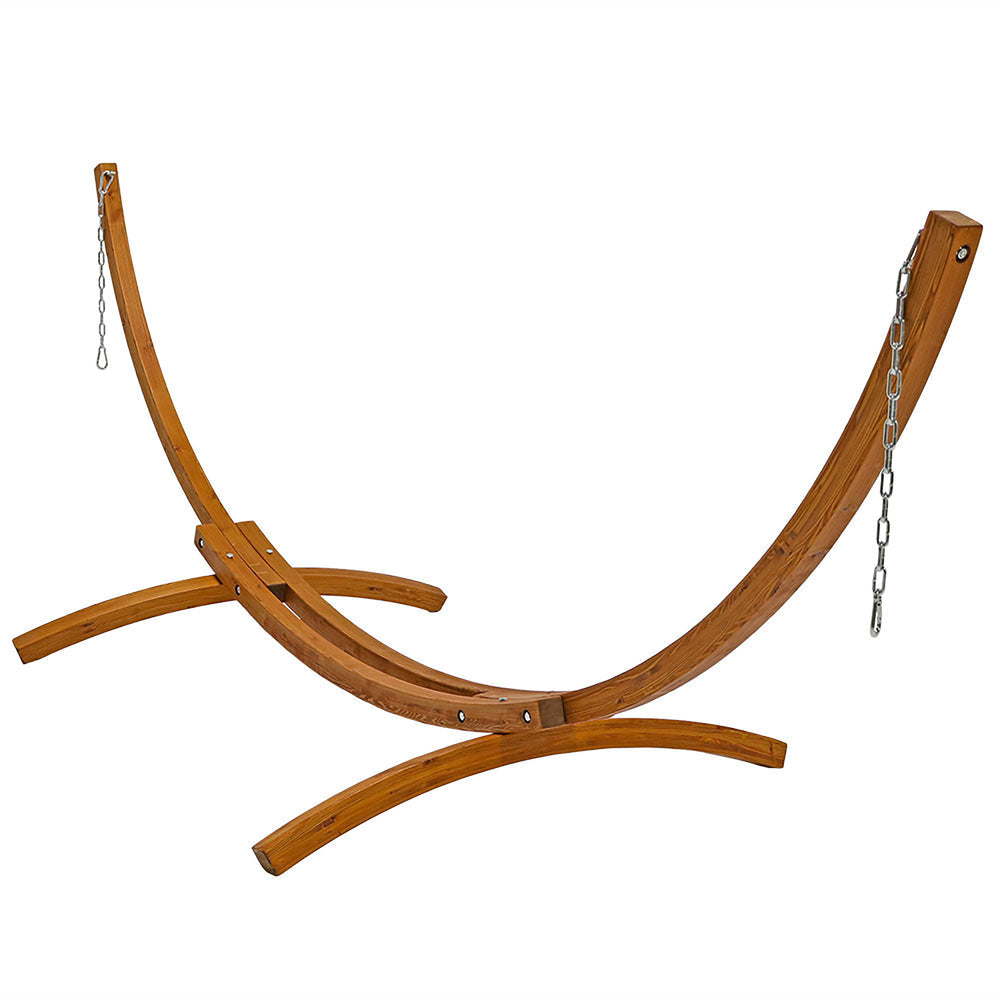 Solid Wooden Curved Arc Hammock Stand detail