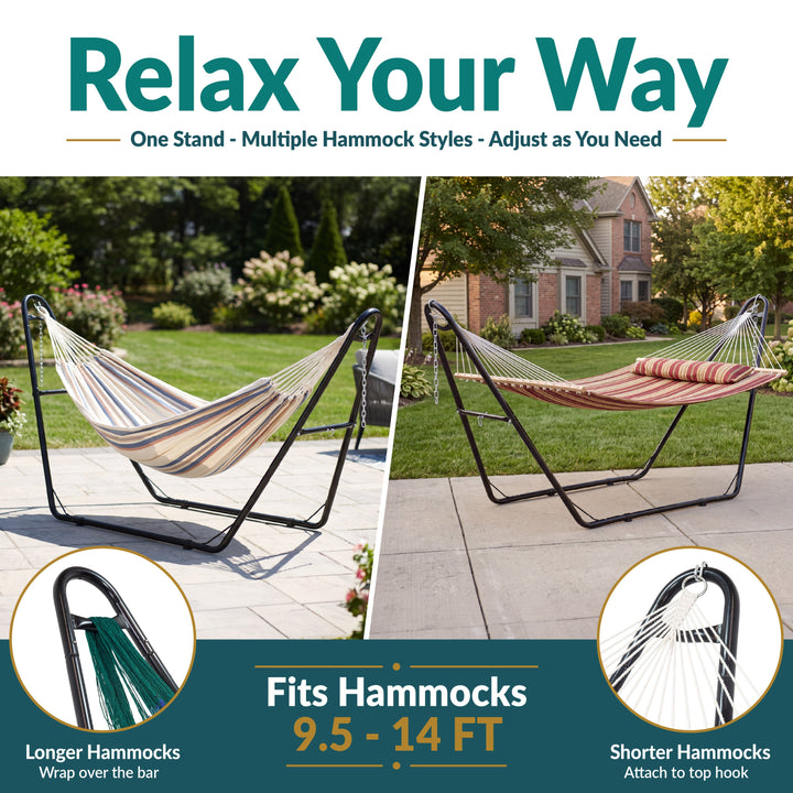 Sunnydaze Universal Heavy-Duty Steel Hammock Stand, 550 lb Capacity